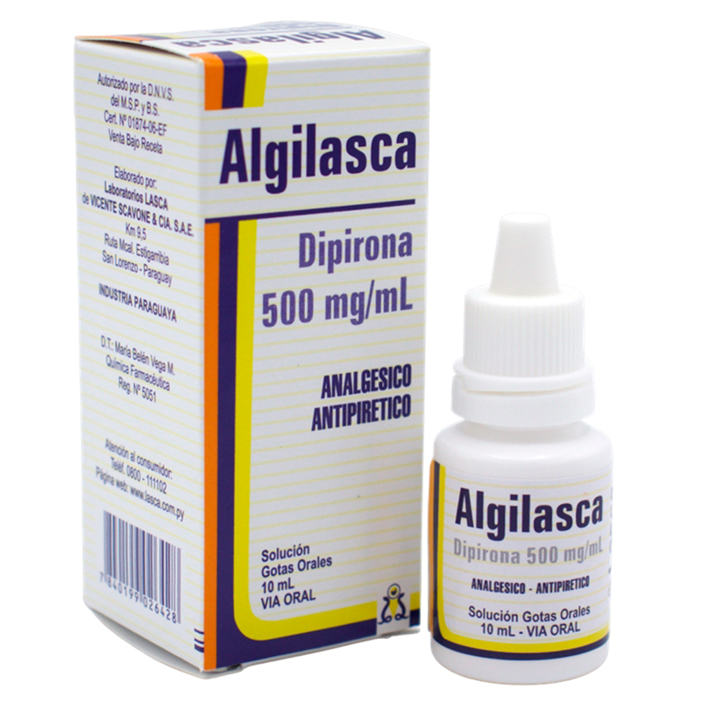 Algilasca Dipirona 500mg/mL Solucion Gotas Orales de 10 ml