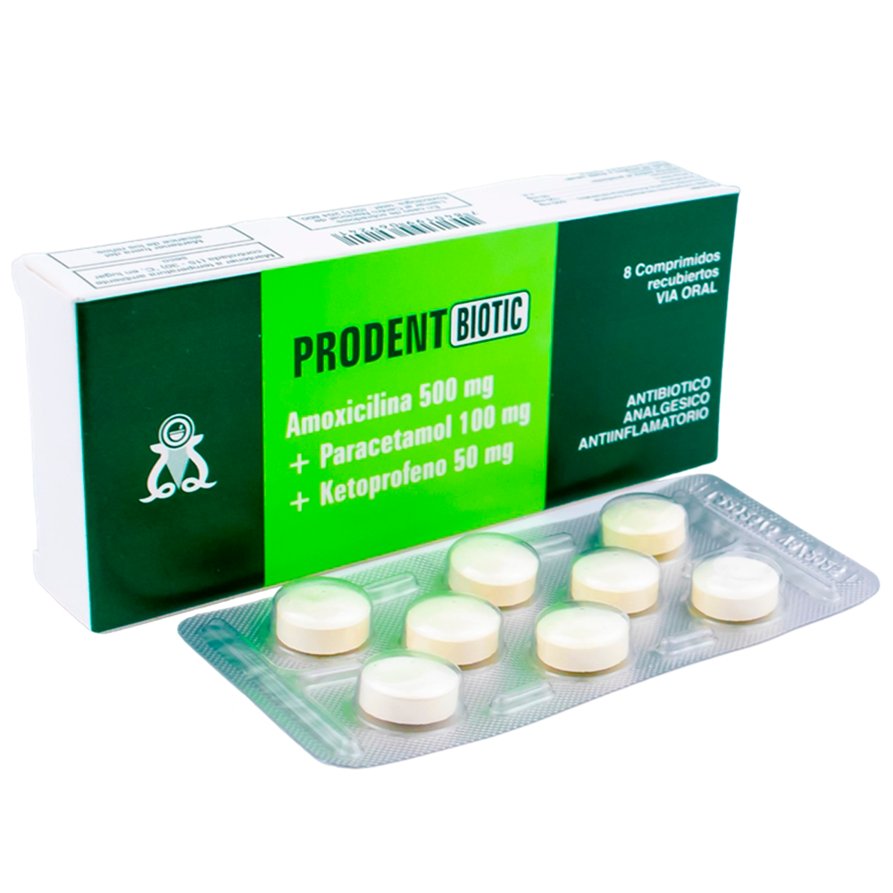 Prodent Biotic Amoxicilina 500 mg Caja de 8 Comprimidos Recubiertos