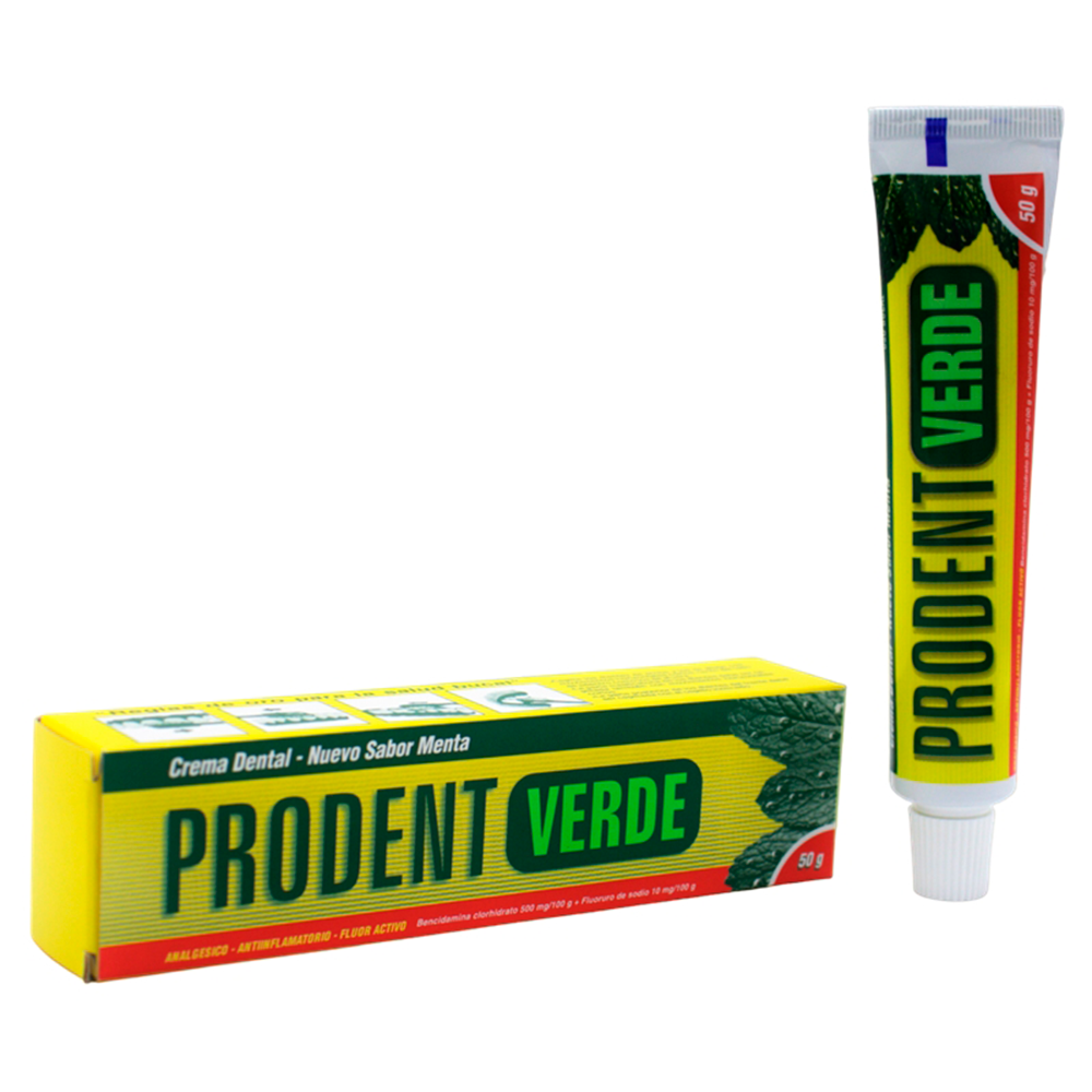 Crema Dental Menta Prodent Verde Pomo de 50 gr