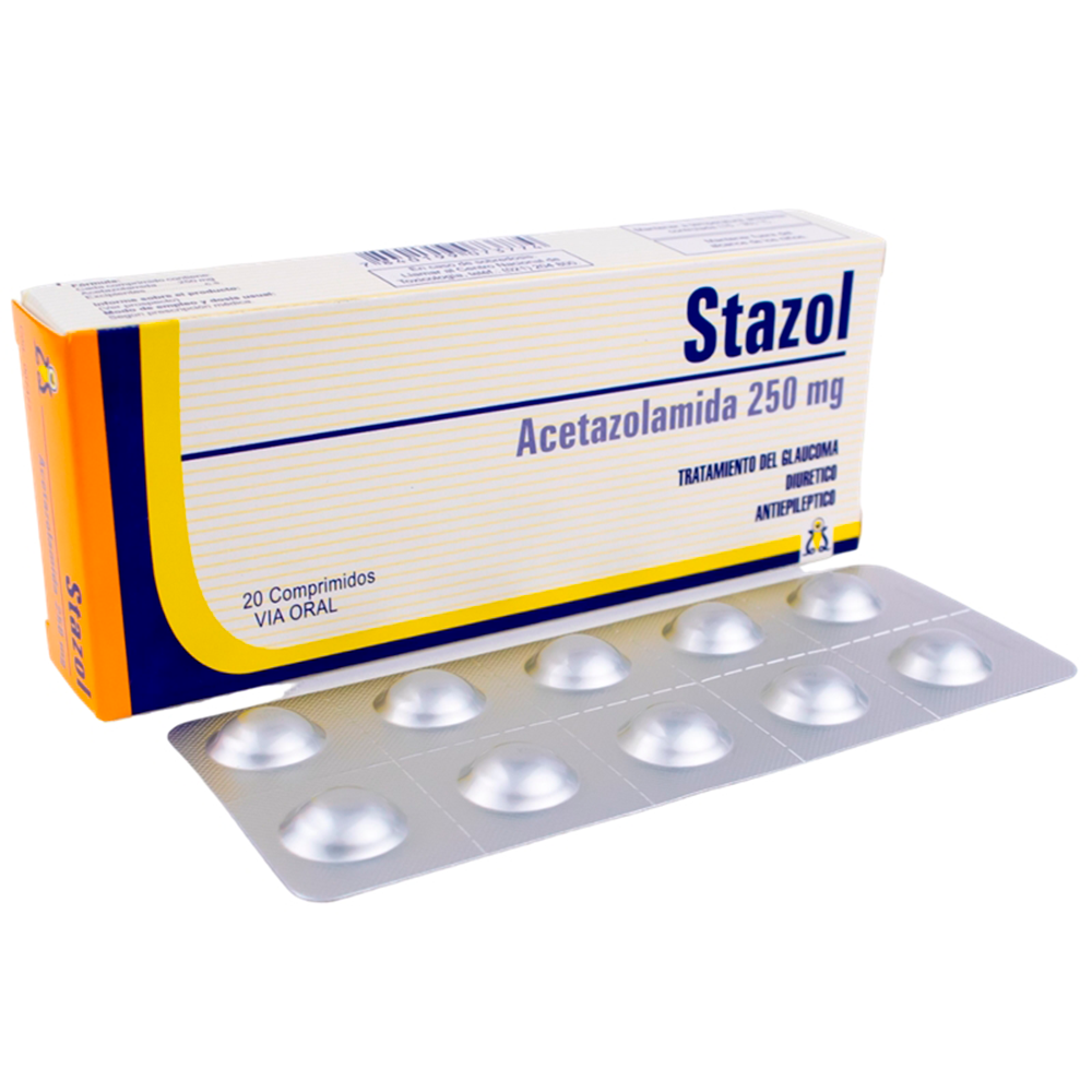 Stazol Acetazolamida 250 mg Caja de 20 comprimidos