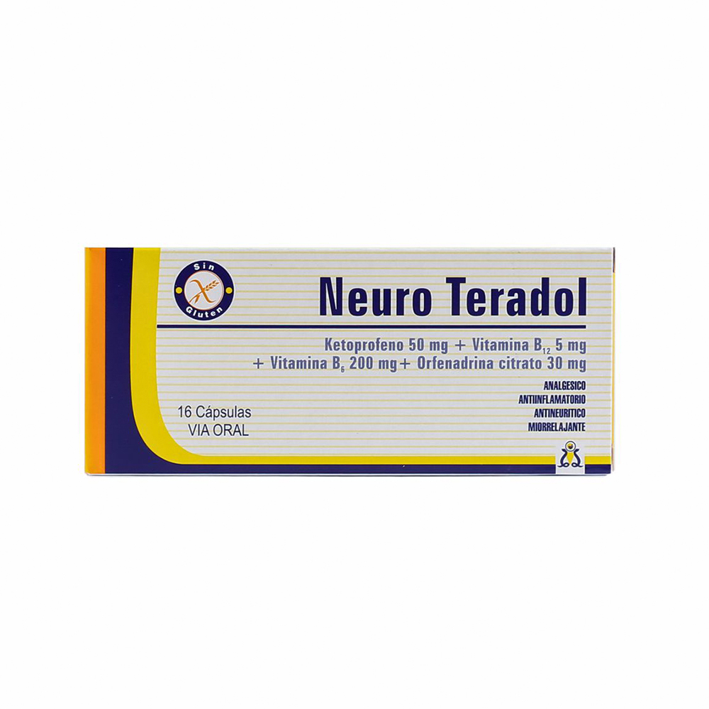 Neuro Teradol Ketoprofeno 50 Mg Caja De 2 Blíster x 16 Cápsulas