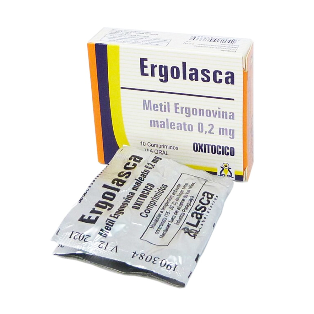 Ergolasca Metil Ergonovina Maleato 0,2 mg Caja de 10 Comprimidos