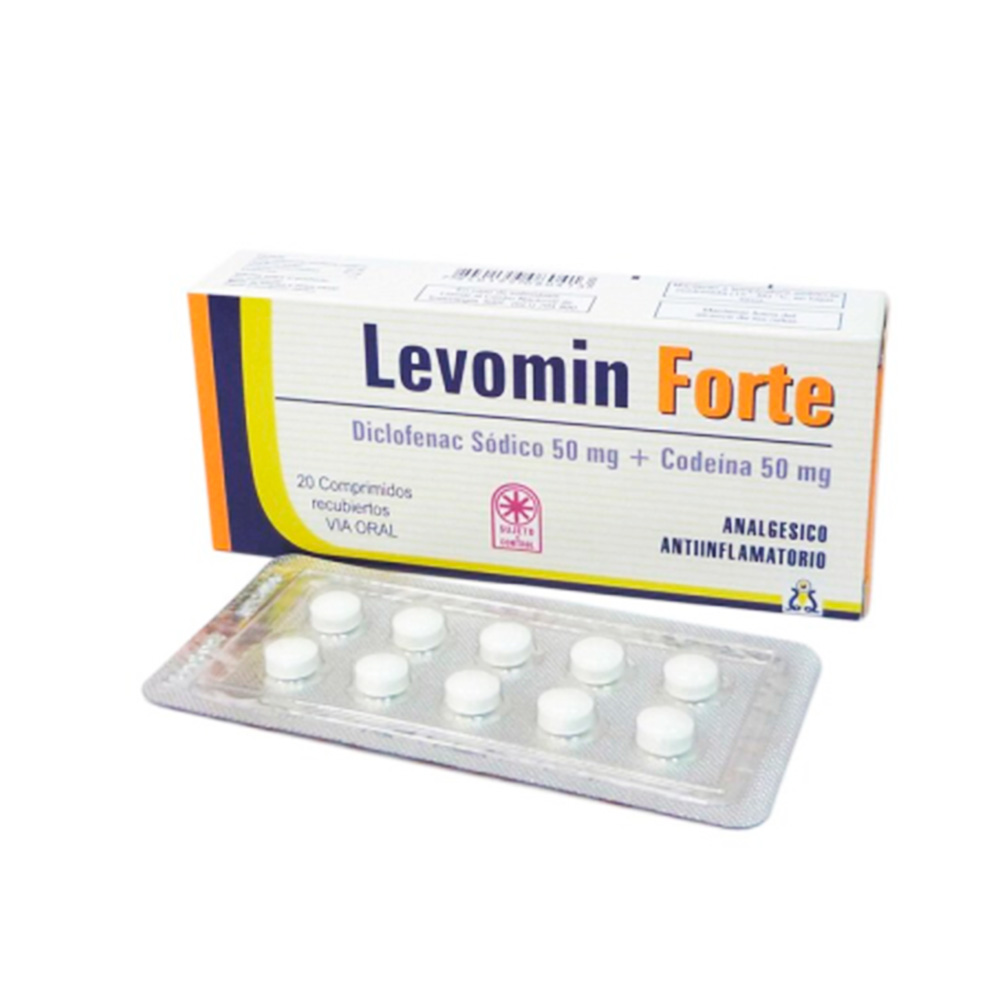 Levomin Forte Diclofenac Sódico 50 mg Caja de 20 comprimidos