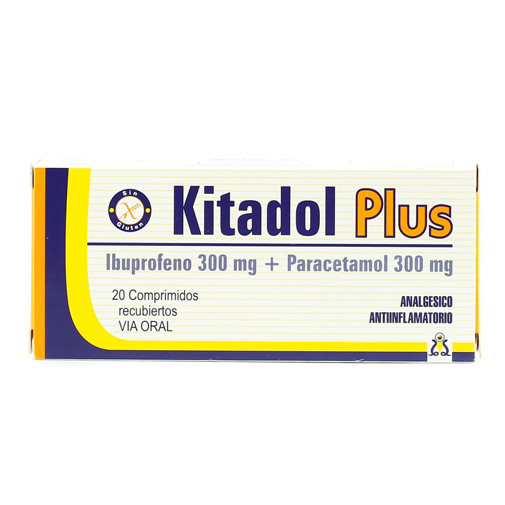 Ibuprofeno 300 Mg Kitadol Plus Caja De 2 Blíster x 20 Comprimidos
