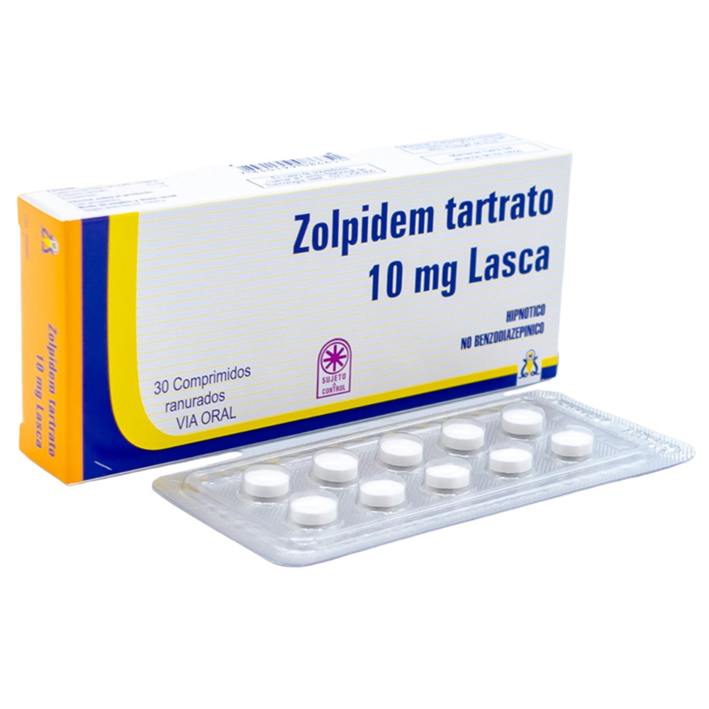 Zolpiden Tartrato 10 mg Caja de 30 Comprimidos ranurados