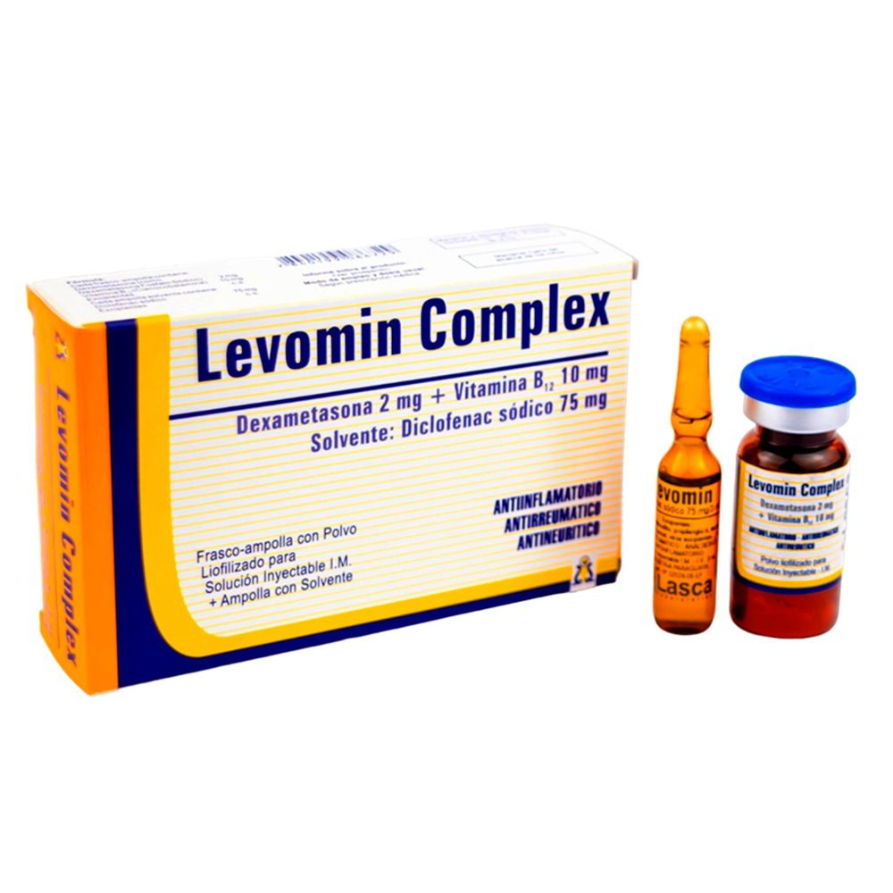 Levomin Complex Dexametasona 2 mg + Vitamina B 10 mg Solvente: Diclofenac sódico 75 mg