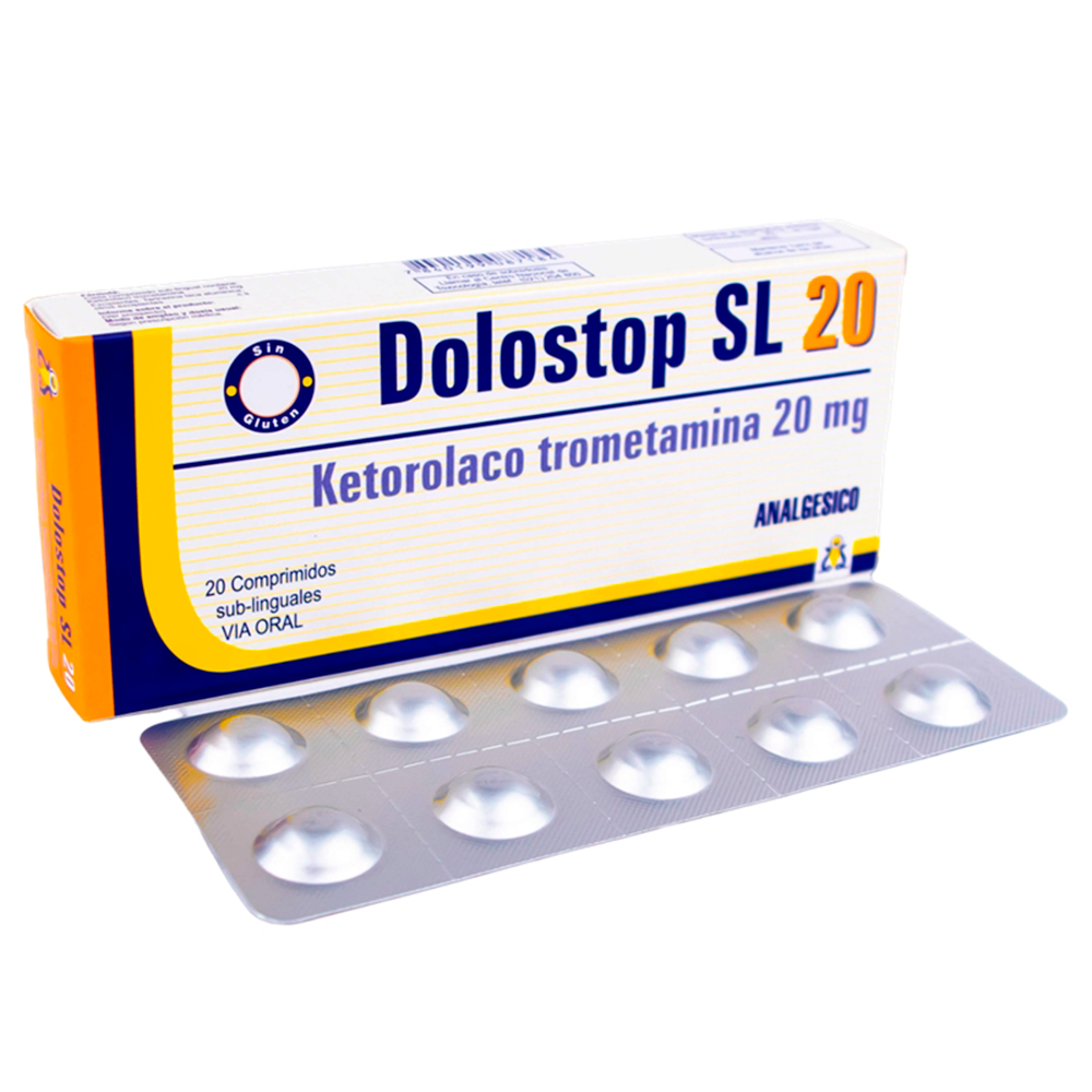 Ketorolaco Trometamina 20Mg Dolostop SL 20 Caja De 20 Comprimidos