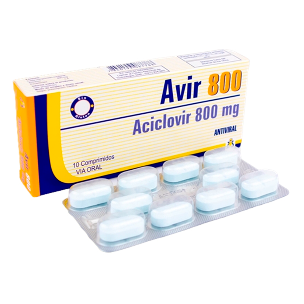 Avir 800 Aciclovir 800 Mg Caja De 10 Comprimidos