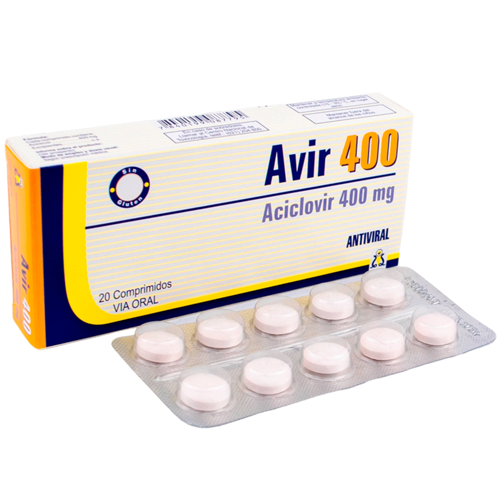 Avir Aciclovir 400mg Caja de 20 Comprimidos