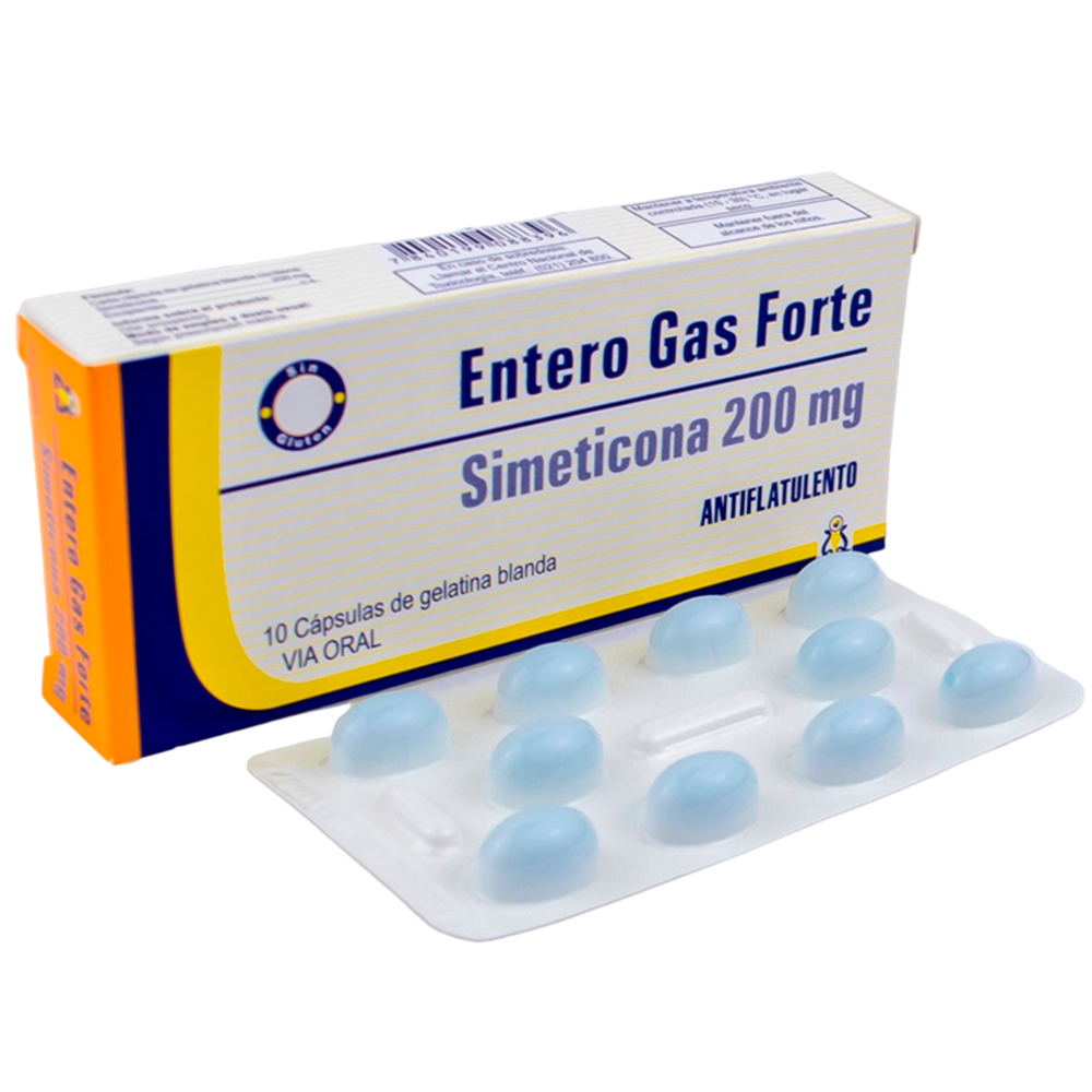 Entero Gas Forte Simeticona 200 Mg Caja De 10 Cápsulas