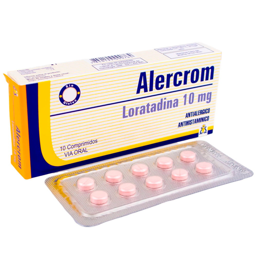 Alercrom Loratadina 10 mg Caja de 10 Comprimidos