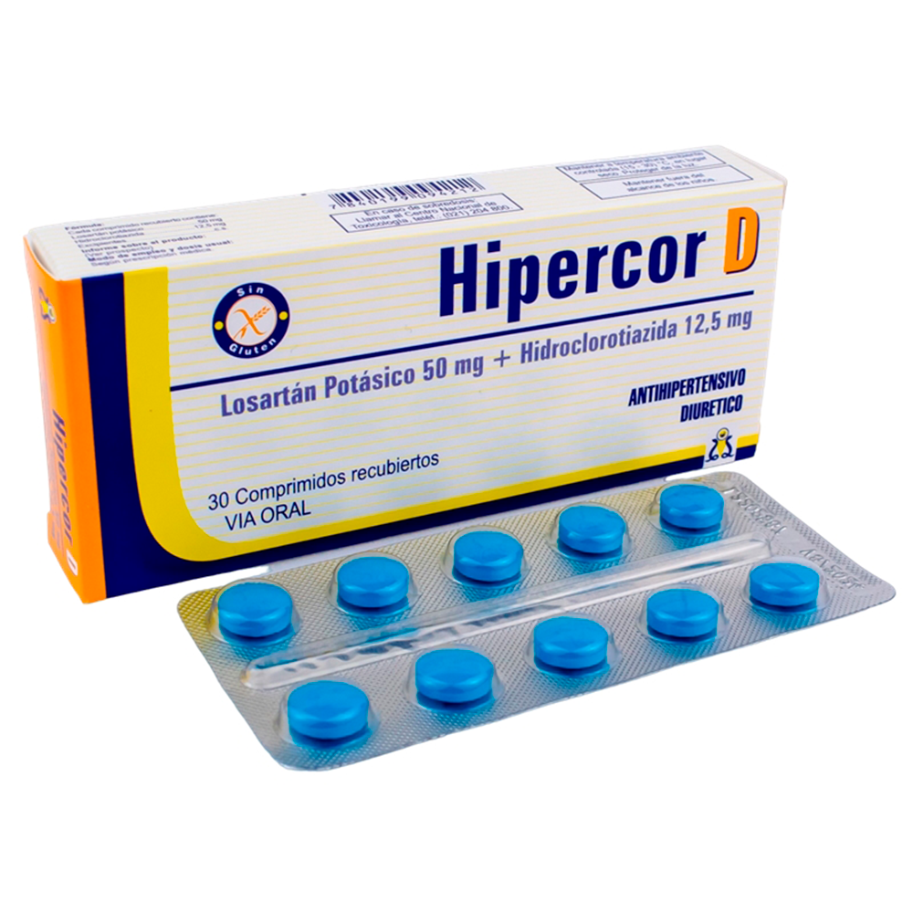 Hipercor D Losartán Potásico 5 Mg Caja De 30 Comprimidos