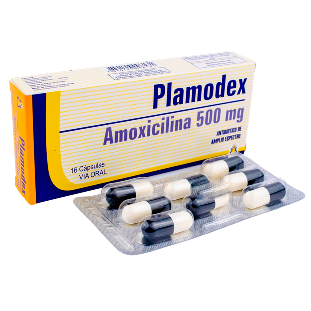 Plamodex Amoxicilina 500 mg Caja x16 cápsulas
