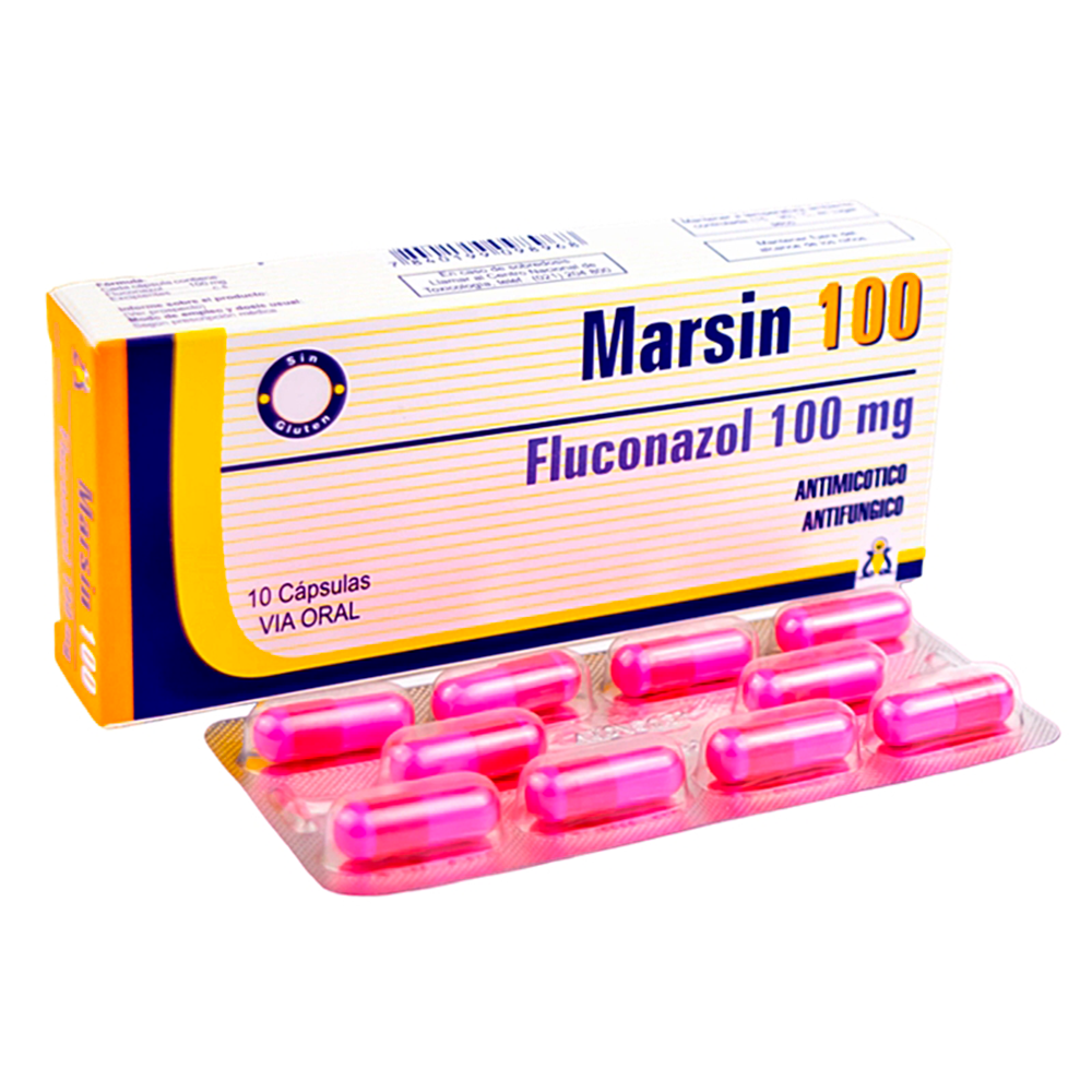 Marsin 100 Fluconazol 100 mg Caja de 10 cápsulas