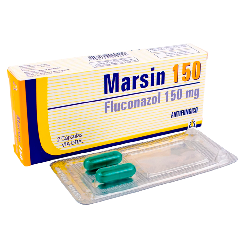 Marsin 150 Fluconazol 150 mg Caja de 2 cápsulas