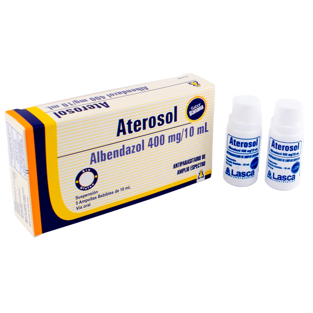 Aterosol Albendazol 400Mg/10ML Caja De 5 Ampollas Bebibles De 10ML