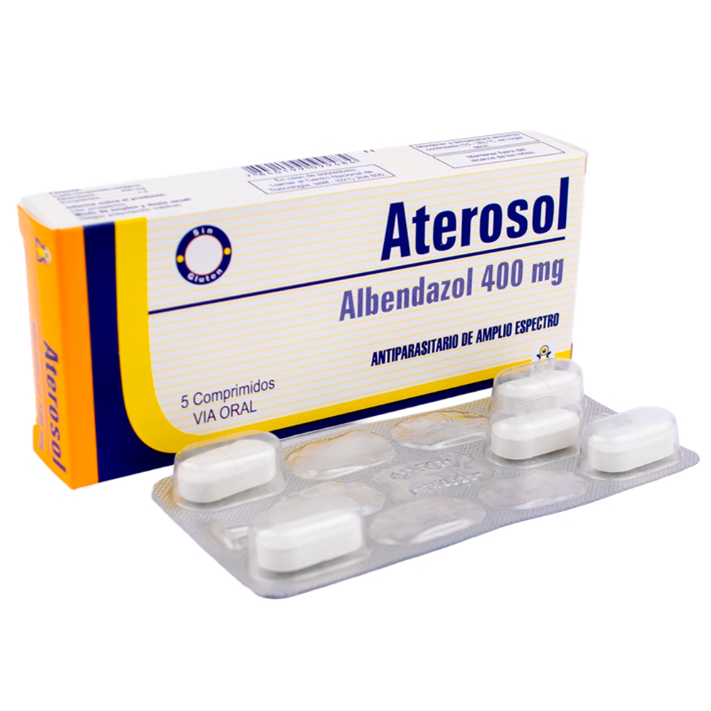 Aterosol Albendazol 400mg Caja de 5 Comprimidos