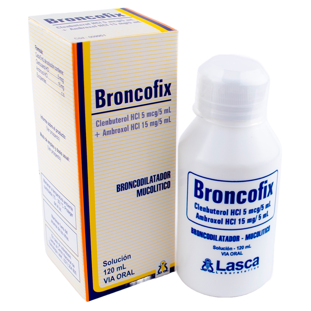 Broncofix Clenbuterol HCI 5 mcg/5 ml Jarabe de 120 ml