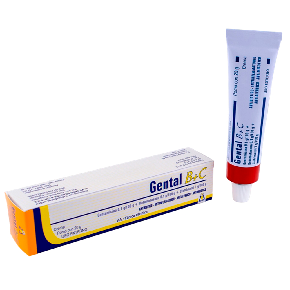 Crema Dérmica Gental B+C Pomo Con 20 Gr