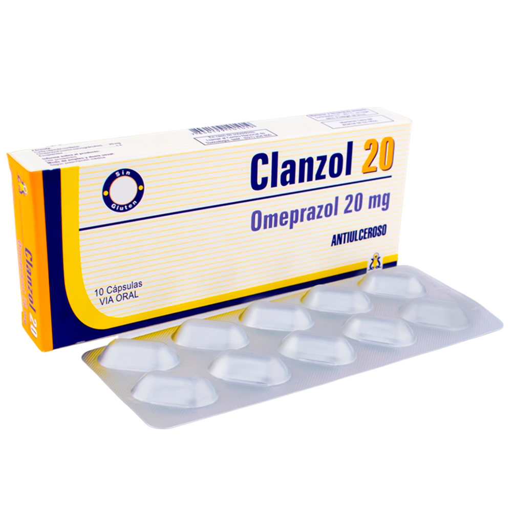 Clanzol Omeprazol 20 Mg Caja De 10 Cápsulas