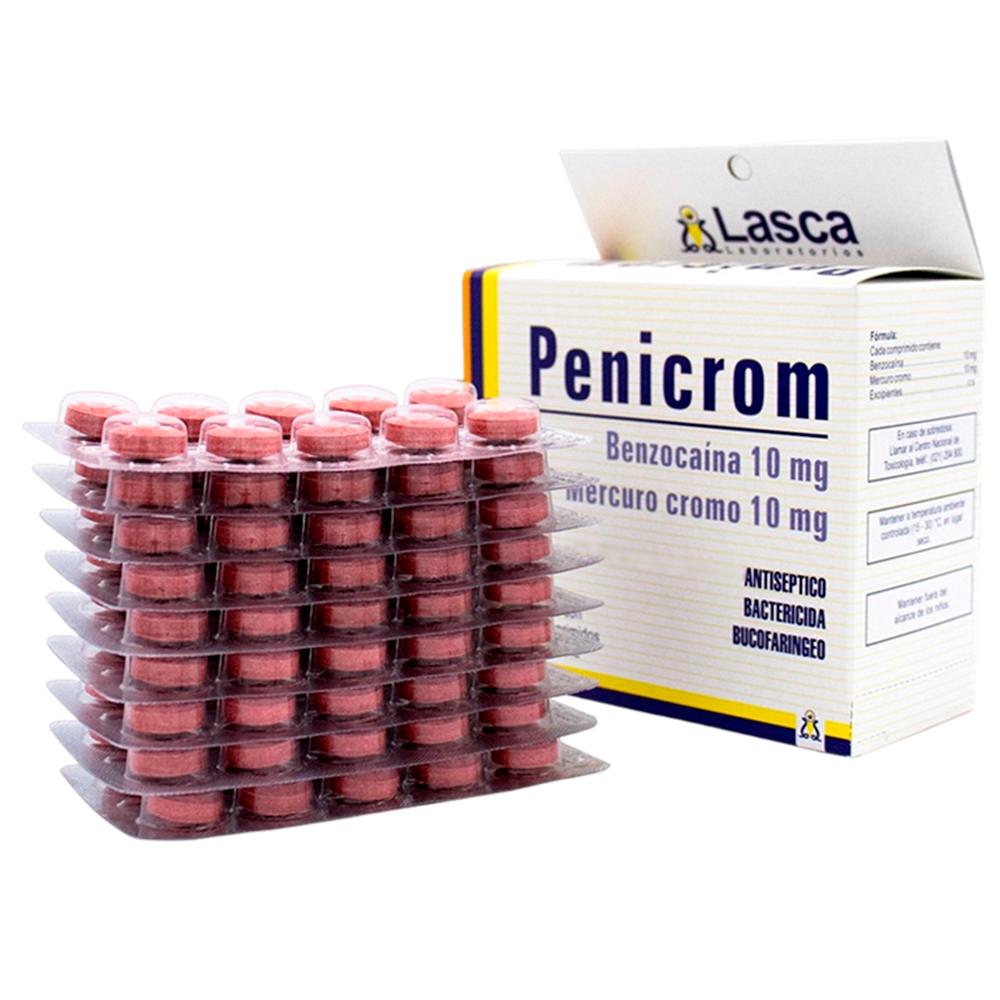 Penicrom Benzocaína 10Mg Caja De 10 BlÍsters De 10 Comprimidos