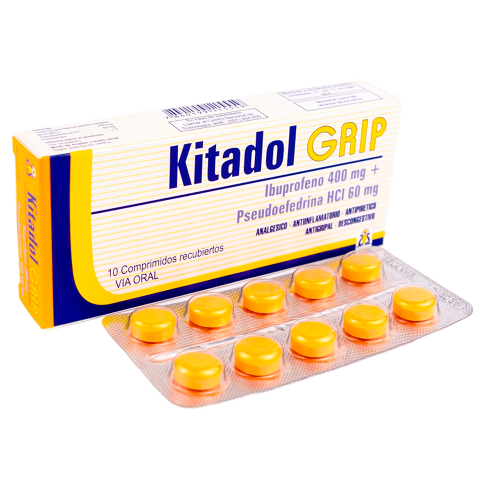 Kitadol Grip Ibuprofeno 400 Mg Caja De 10 Comprimidos Recubiertos