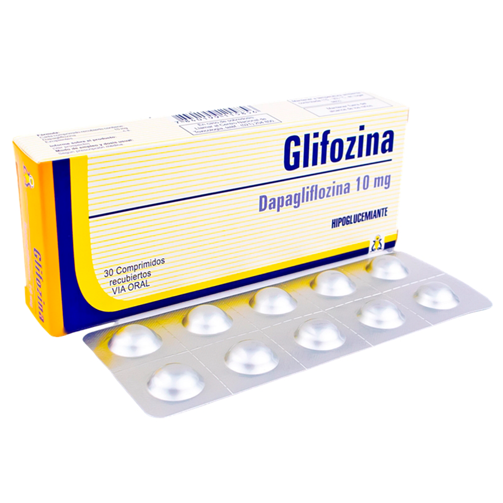 Glifozina Dapaglifozina 10 Mg Caja De 3 Blíster x 30 Comprimidos Recubiertos