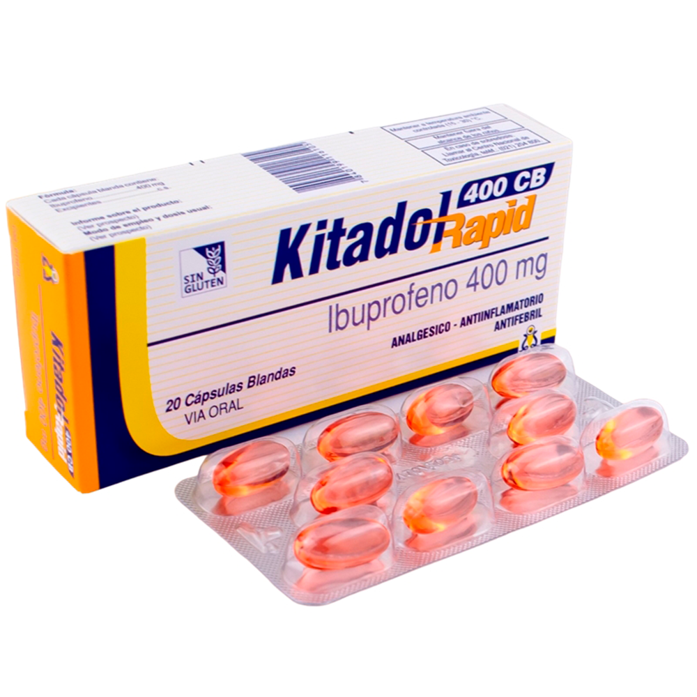 Kitadol Rapid 400 CB Ibuprofeno 400 mg Caja x 2 Blister