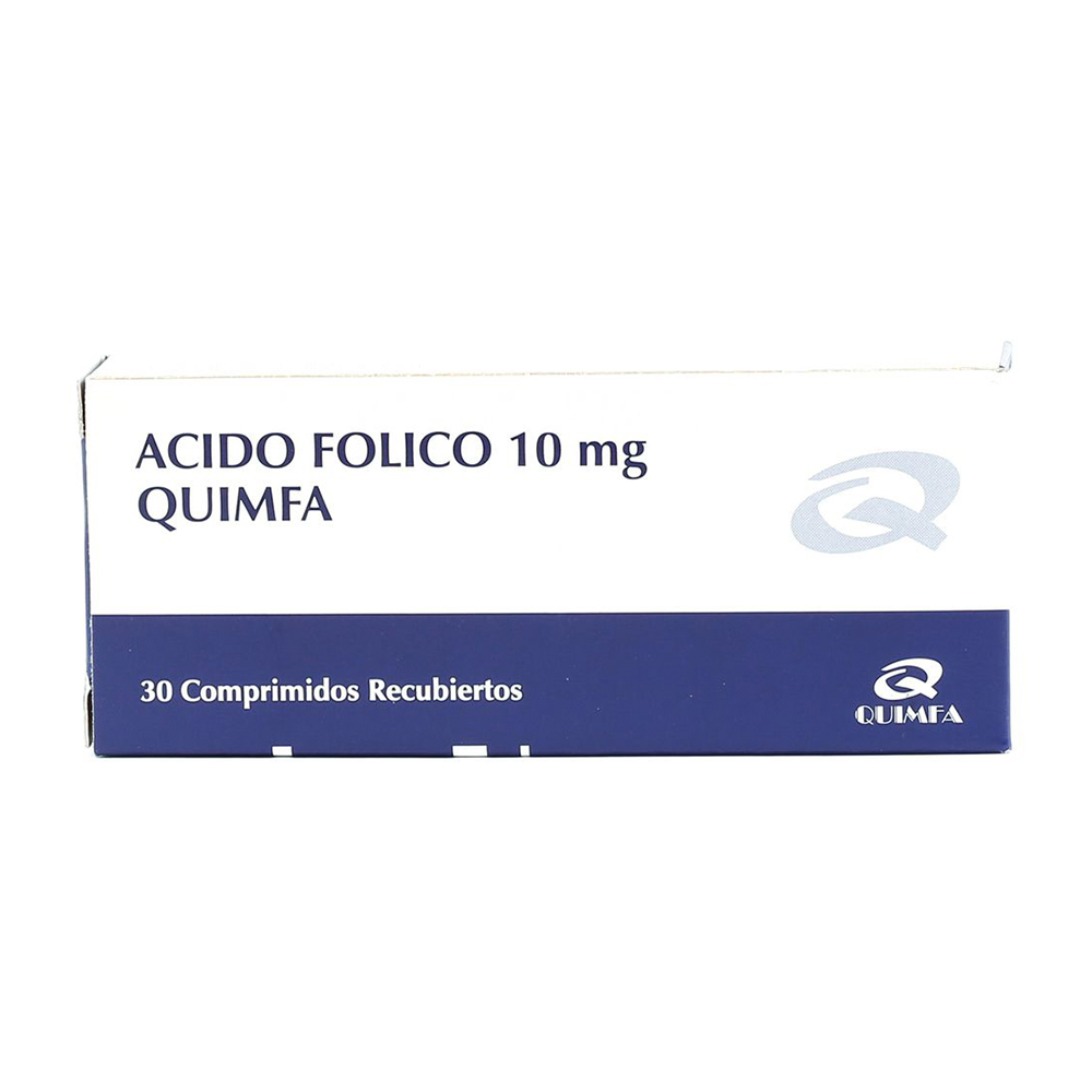 Acido Folico 10 mg Caja de 30 Comprimidos
