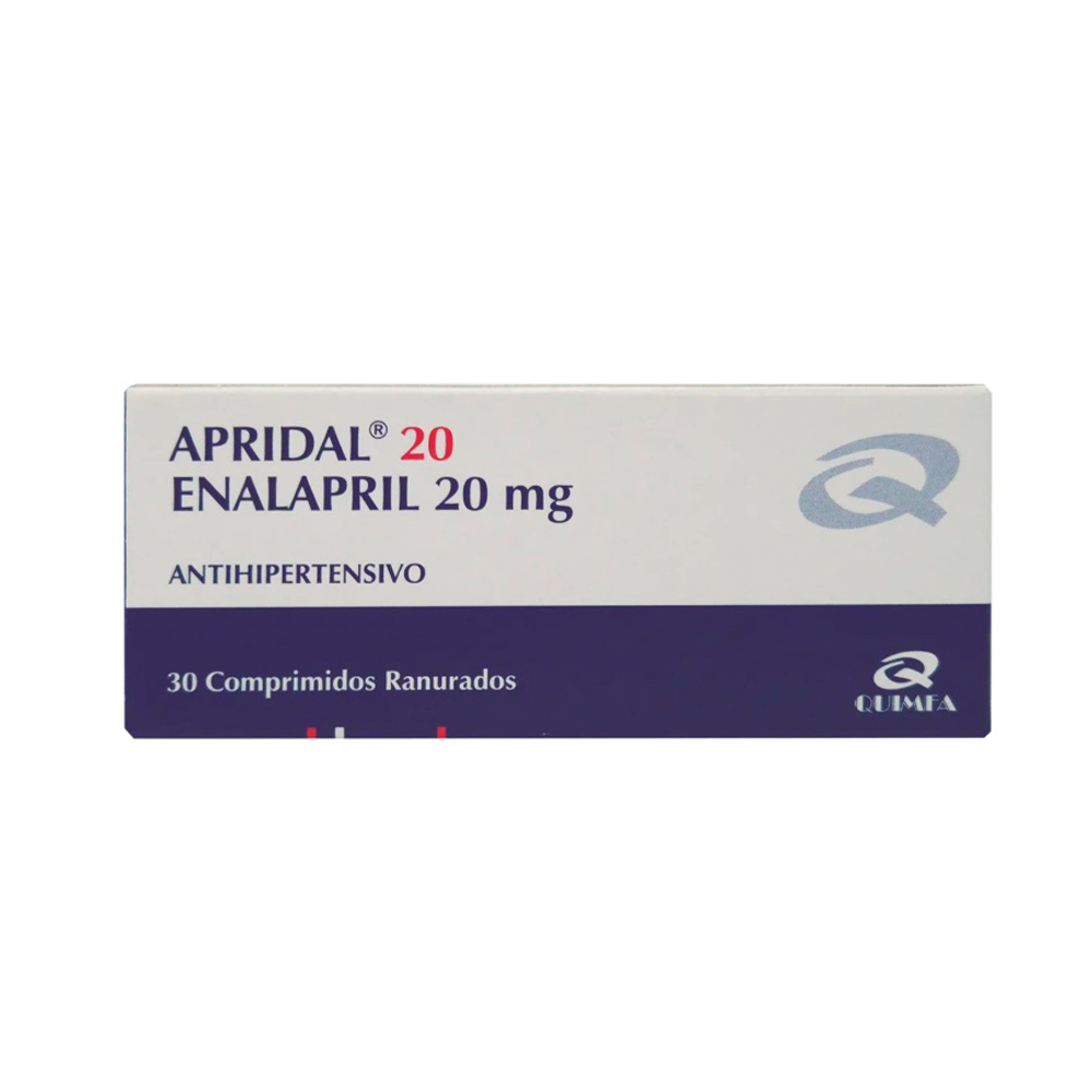 Apridal 20 Enalapril 20 mg Caja de 30 Comprimidos