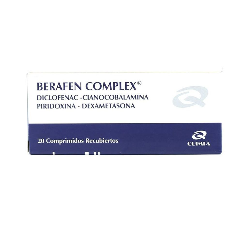 Berafen Complex Diclofenac Cianocobalamina Caja De 20 Comprimidos Recubiertos