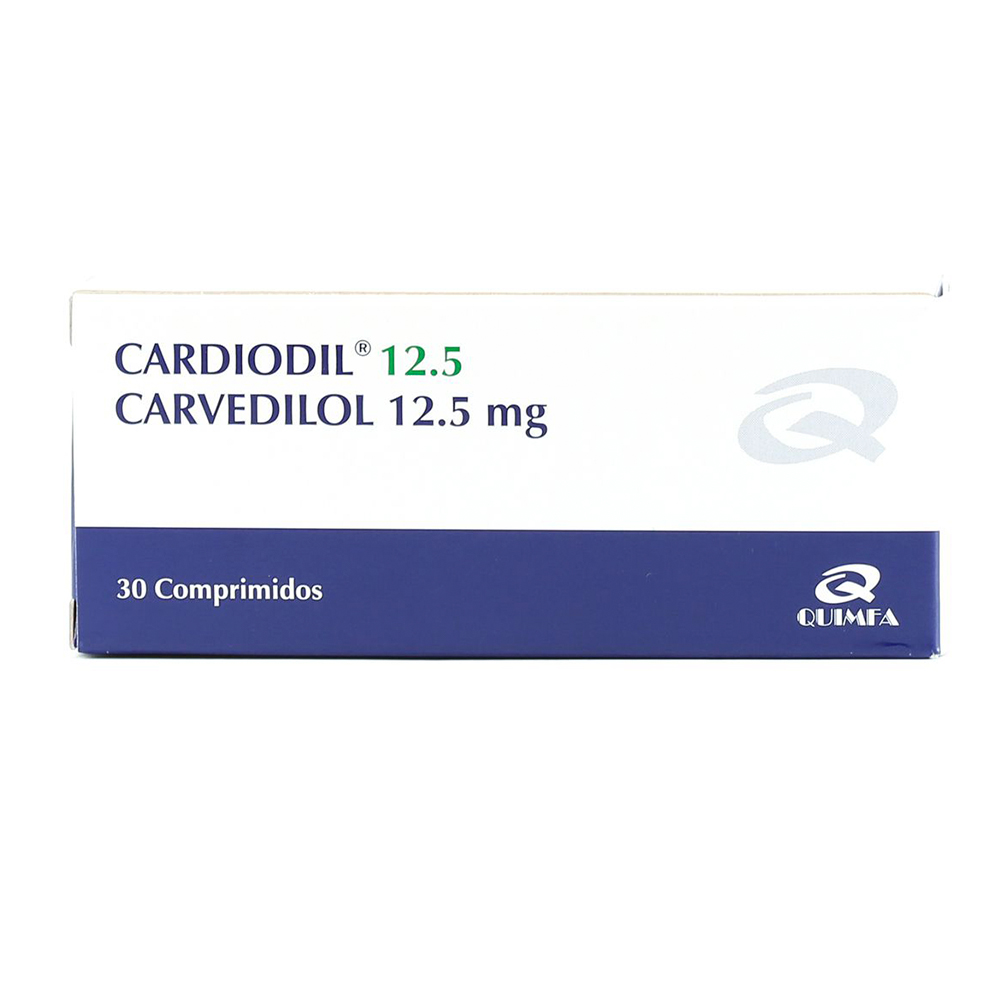 Cardiodil Carvedilol 12.5 mg Caja de 30 Comprimidos