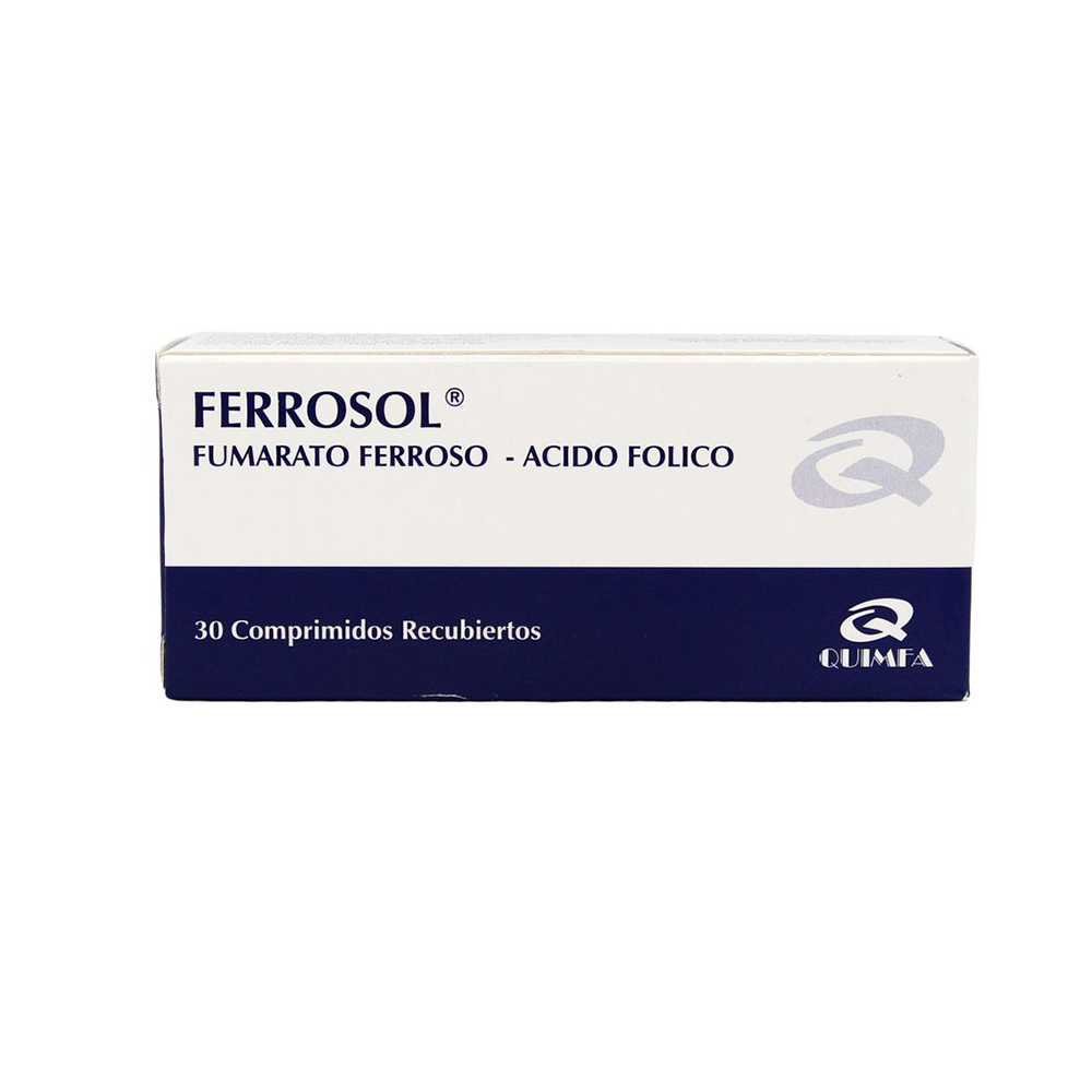 Ferrosol Fumarato Ferroso Caja de 30 Comprimidos Recubiertos