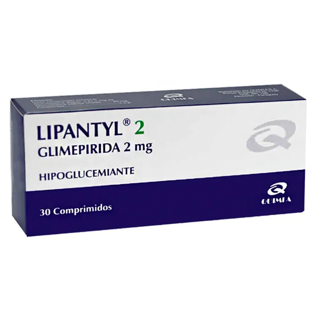 Lipantyl 2 Glimepirida 2 mg Caja de 30 Comprimidos