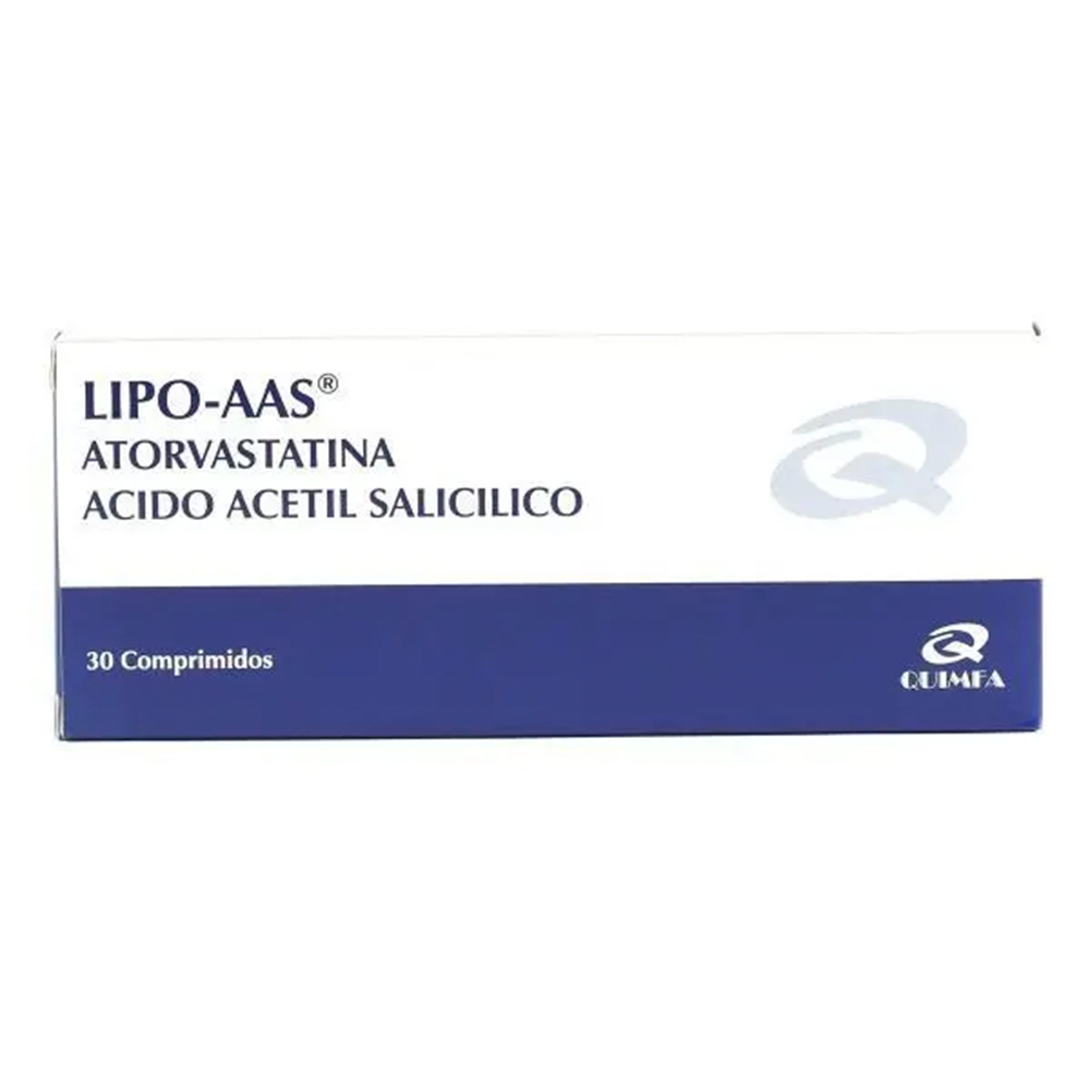 Lipo - AAS Atorvastatina Ácido Acetil Salicilico Caja x30 Comprimidos.