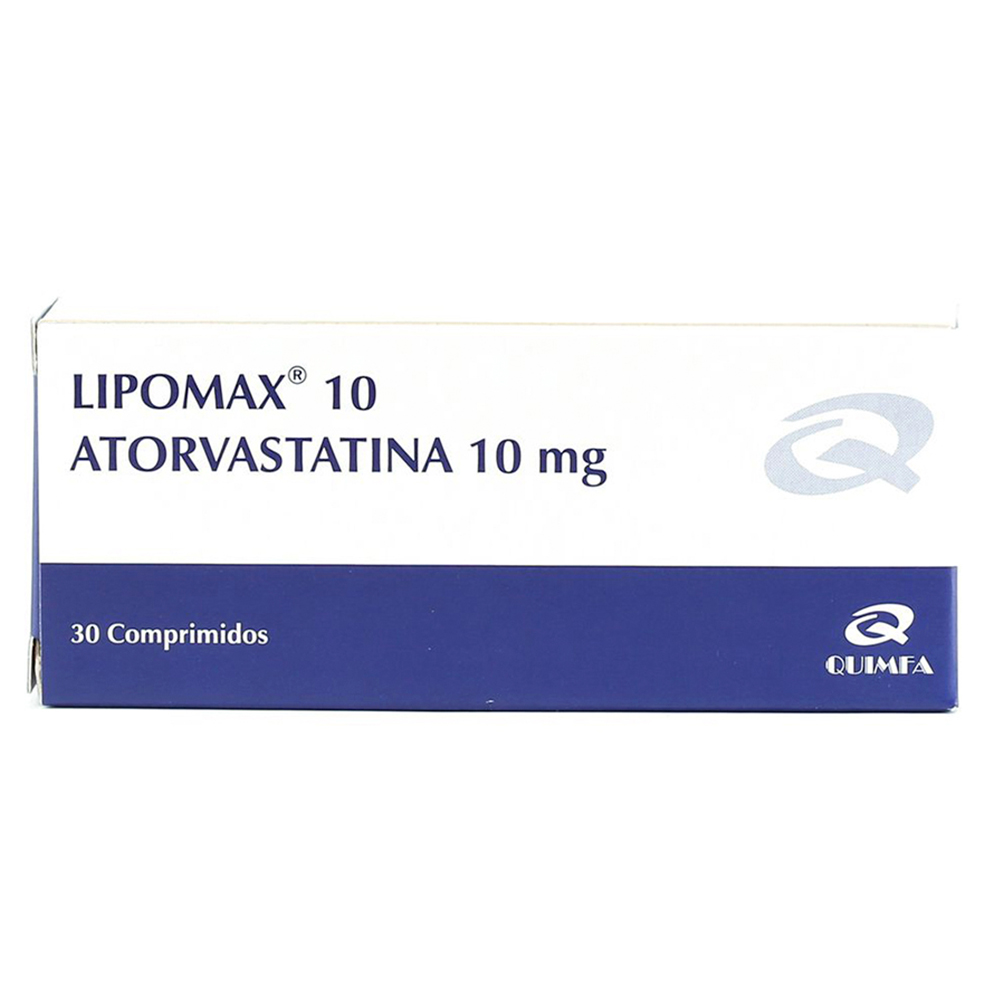 Lipomax 10 Atorvastatina 10 mg Caja de 30 Comprimidos