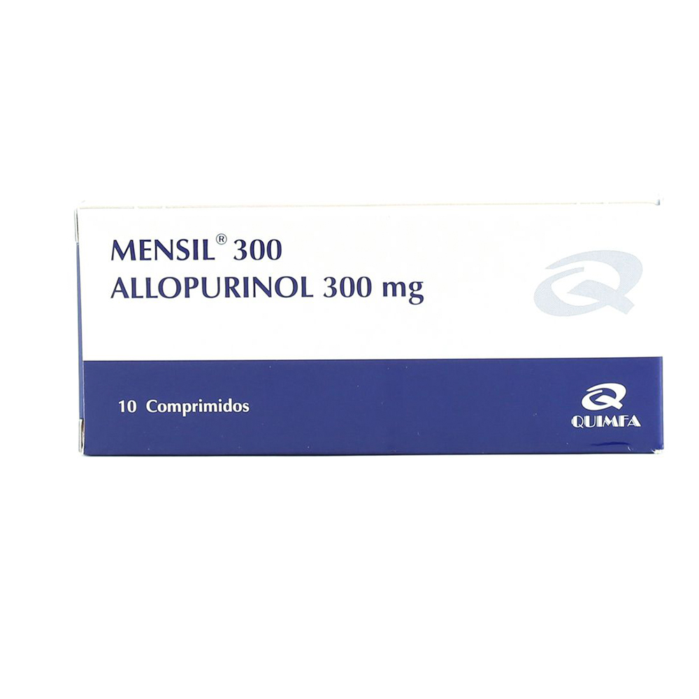 Mensil 300 Allopurinol 300 mg Caja de 10 Comprimidos