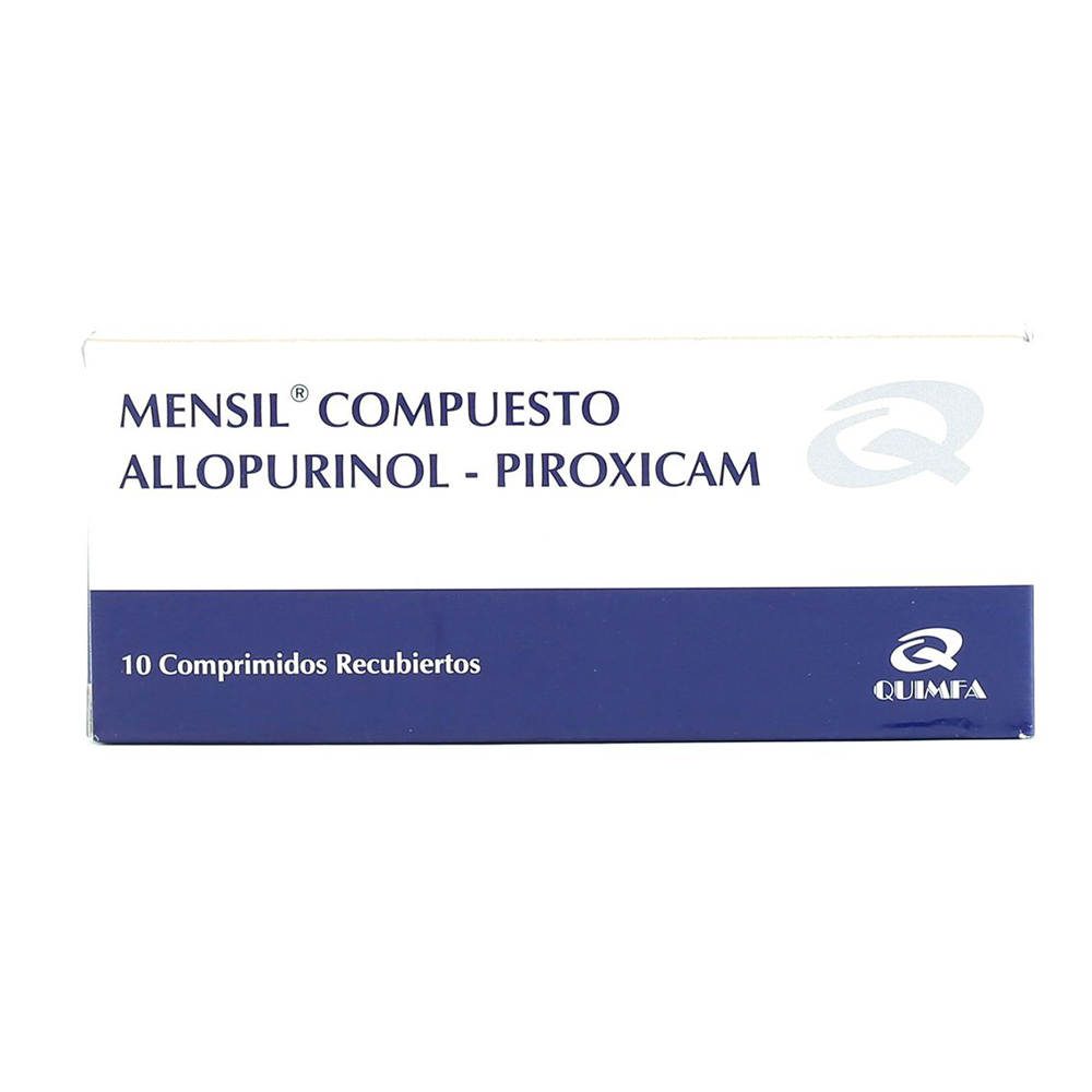 Mensil Compuesto Allopurinol Piroxicam 2 mg Caja De10 Comprimidos