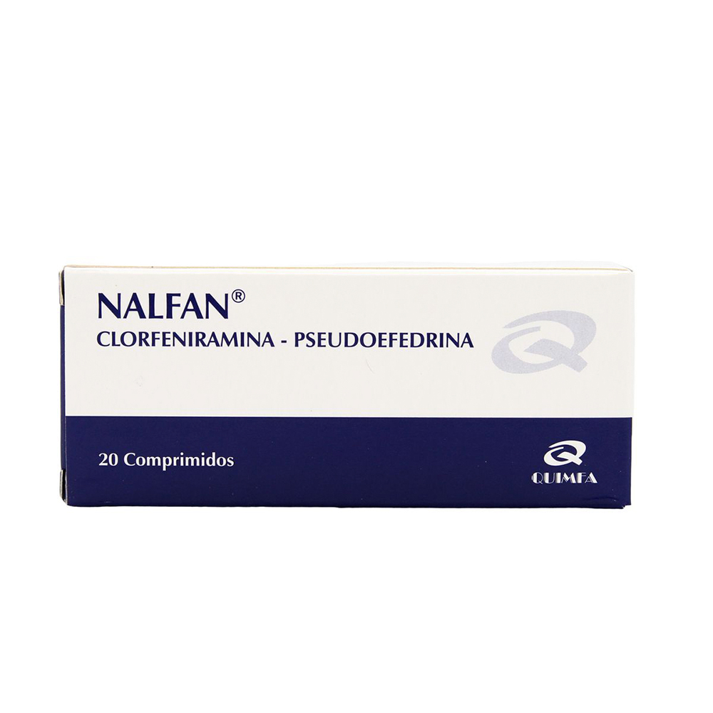 Nalfan Clorfeniramina Pseudoefedrina Caja De 20 Comprimidos