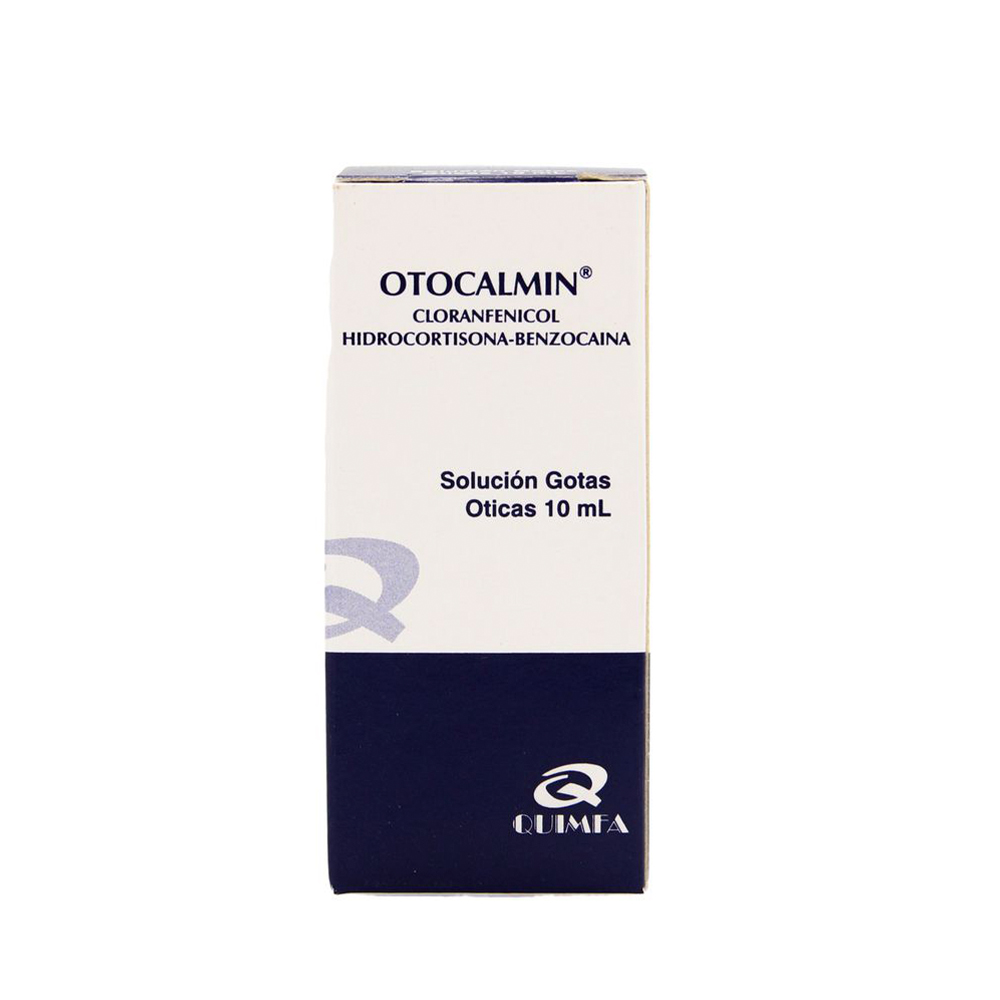 Otocalmin Cloranfenicol Hidrocortizona Benzocaína 0.05 gr Fraso de 10 ml