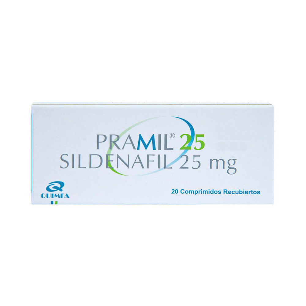 Pramil 25 Sildenafil 25mg Caja de 20 Comprimidos Recubiertos