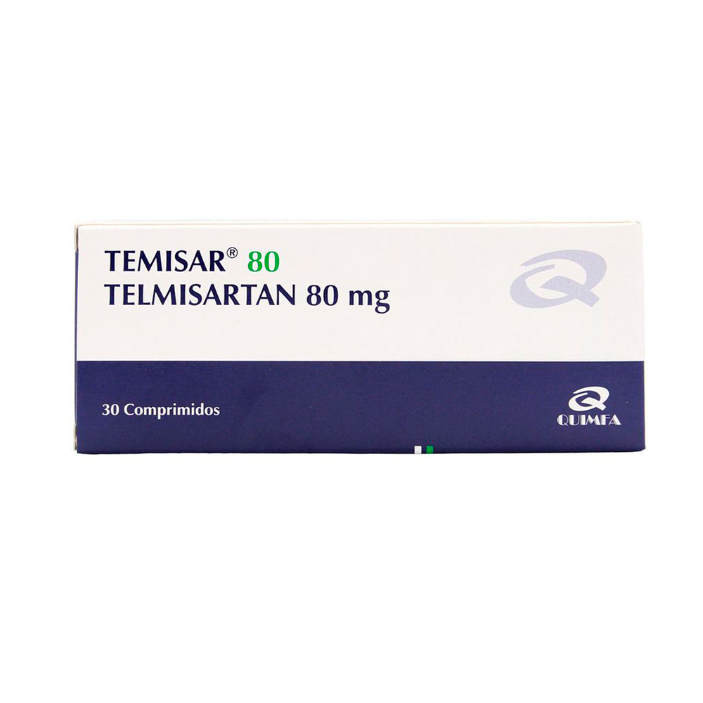 Temisar Telmisartan 80 mg Caja de 30 Comprimidos