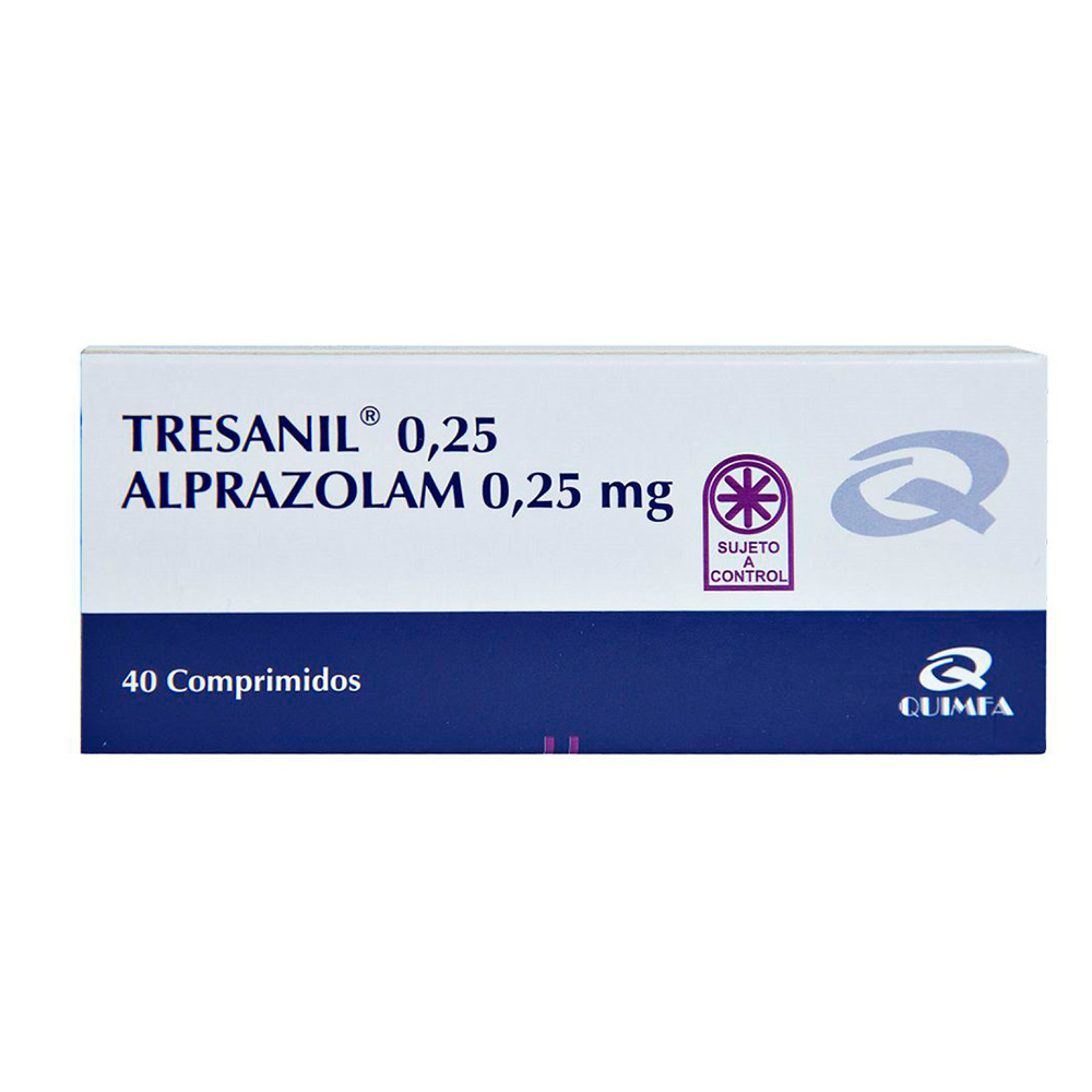 Tresanil 0,25 mg Alprazolam Caja de 40 Comprimidos