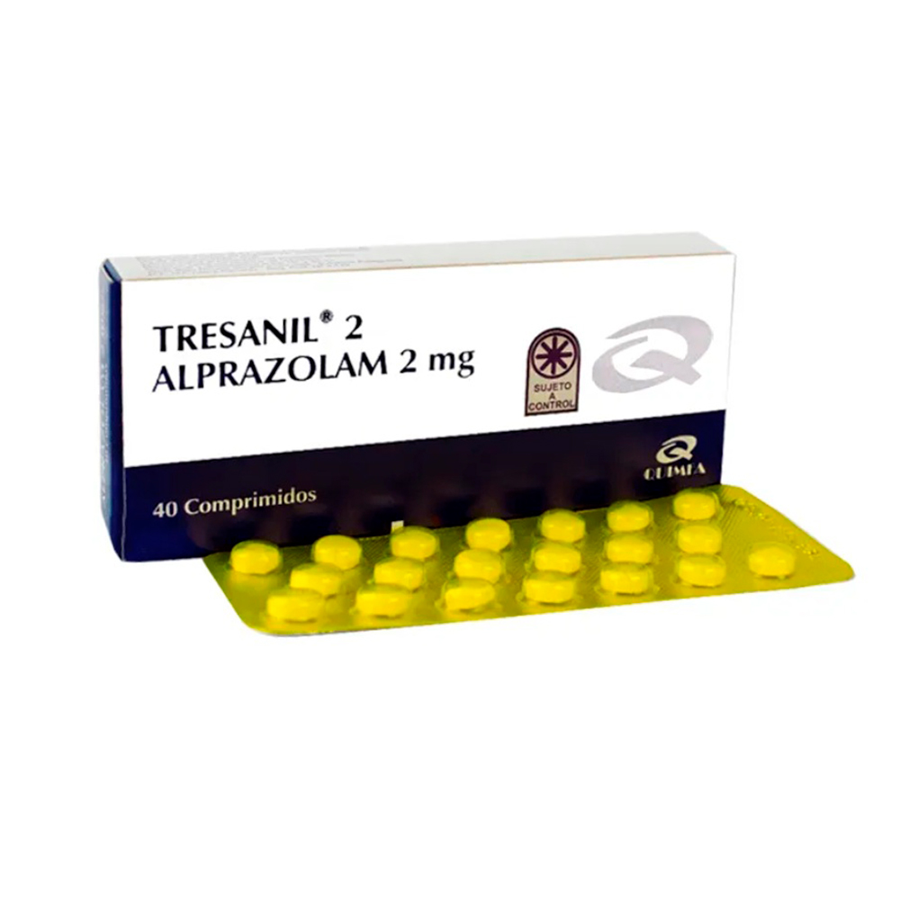 Tresanil Alprazolam 2 mg Caja de 40 Comprimidos