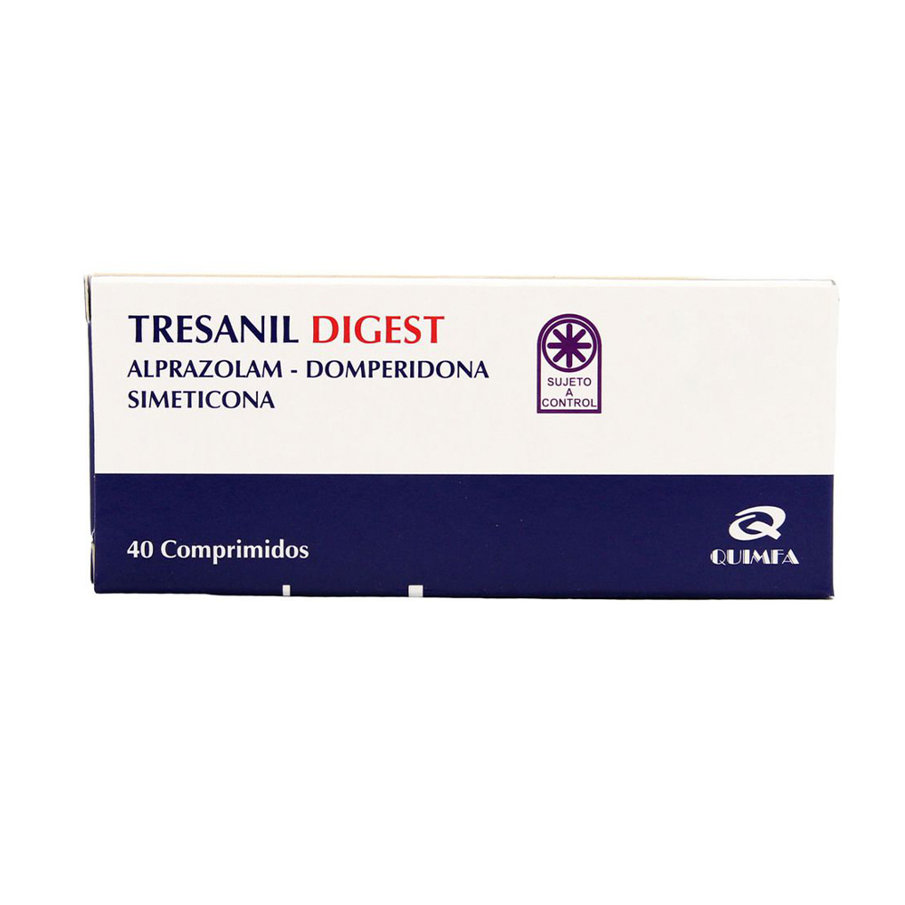 Tresanil Digest Alprazolam Domperidona Simeticona Caja de 40 Comprimidos