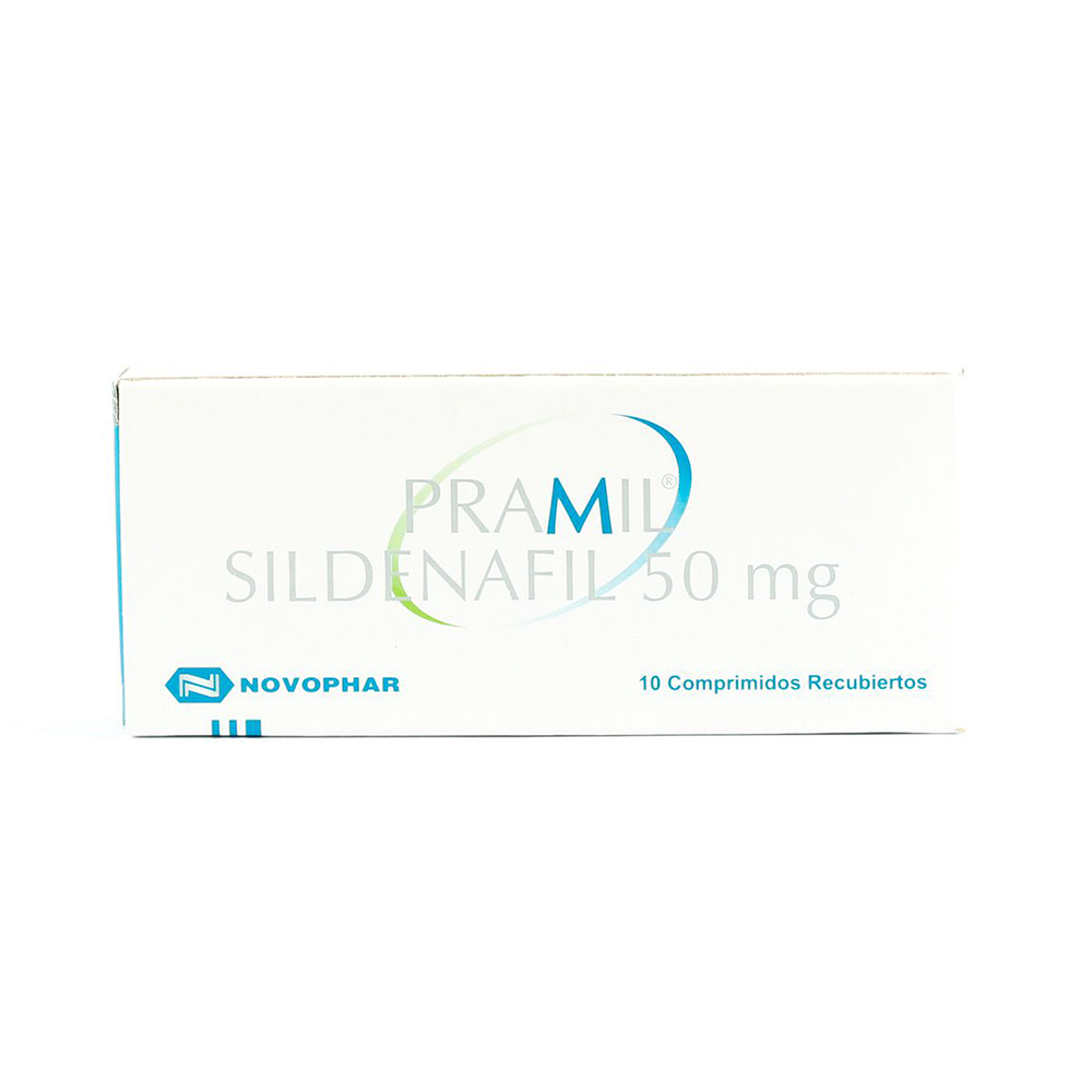 Pramil Sildenafil de 50 mg Caja de 10 Comprimidos Recubiertos