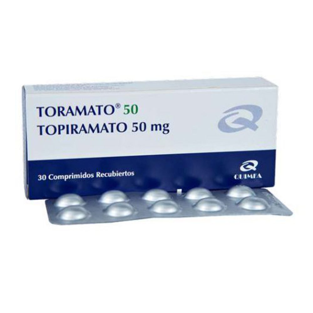 Toramato 50 Topiramato 50 mg Caja de 30 comprimidos recubiertos