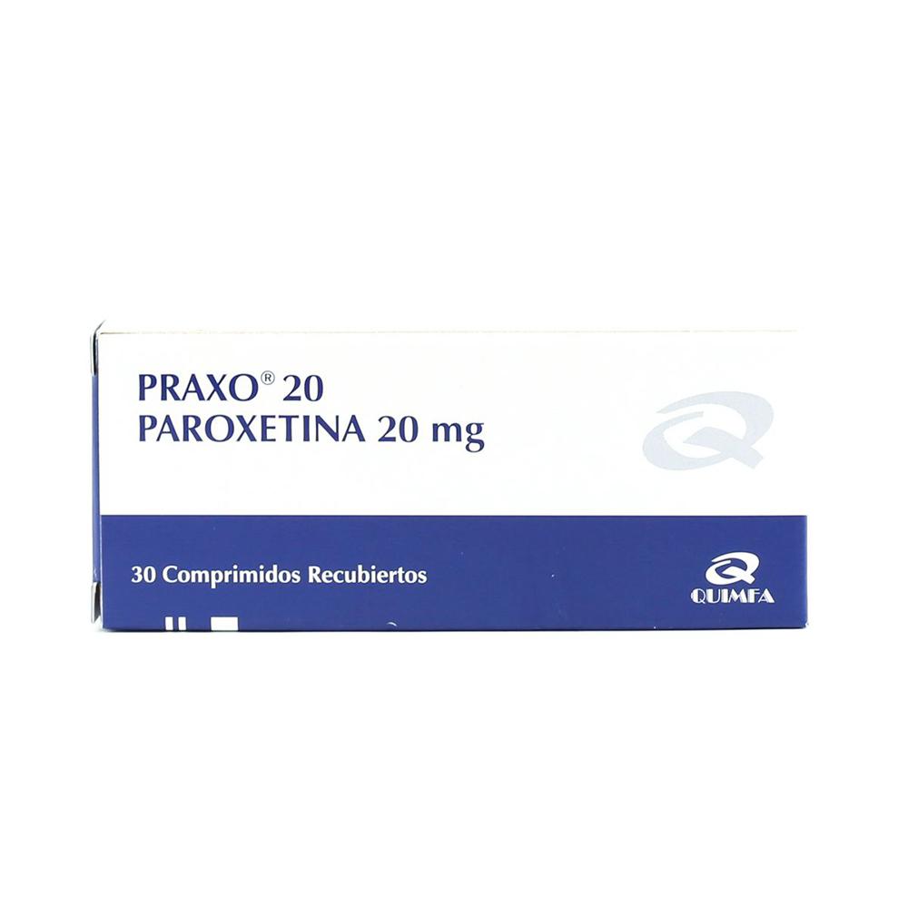 Praxo Paroxetina de 20 mg Caja con 30 Comprimidos Recubiertos