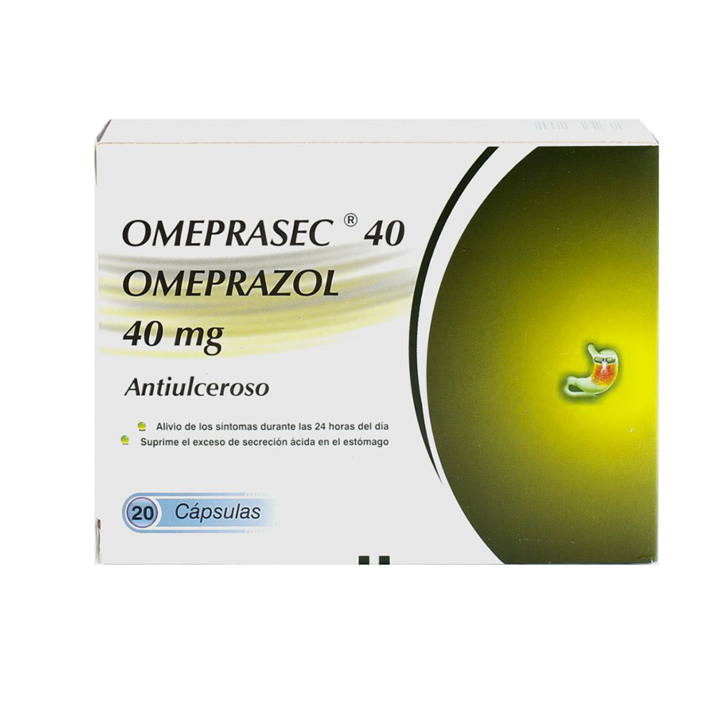 Omeprasec Omeprazol 40 mg Caja de 20 cápsulas