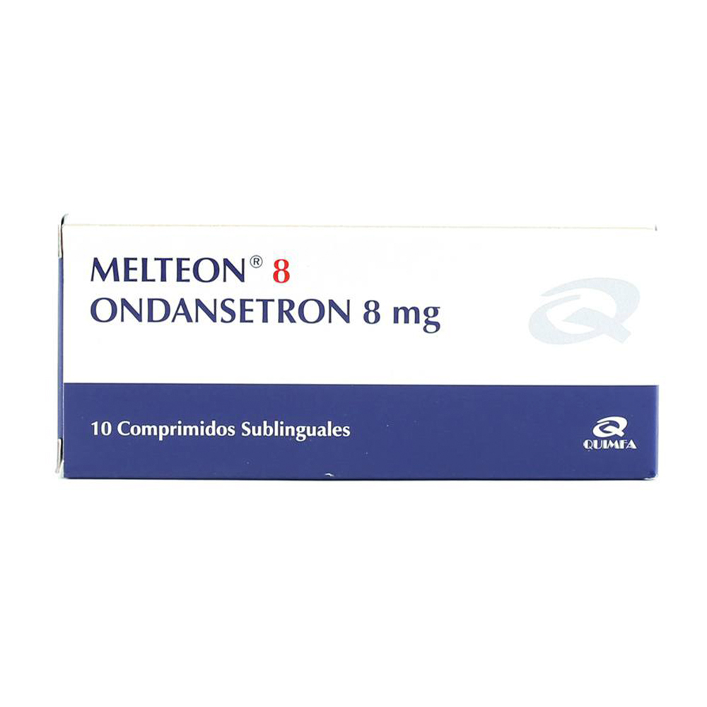 Melteon Ondansetron de 8 mg Caja con 10 Comprimidos Sublinguales